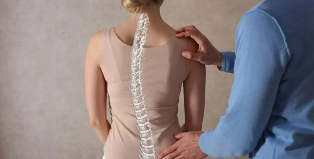 Clínica de Traumatología Quirúrgica | qué es la escoliosis,tipos de escoliosis,síntomas de la escoliosis,escoliosis idiopática,tratamiento de la escoliosis Radiografía mostrando curvatura típica de una escoliosis idiopática.