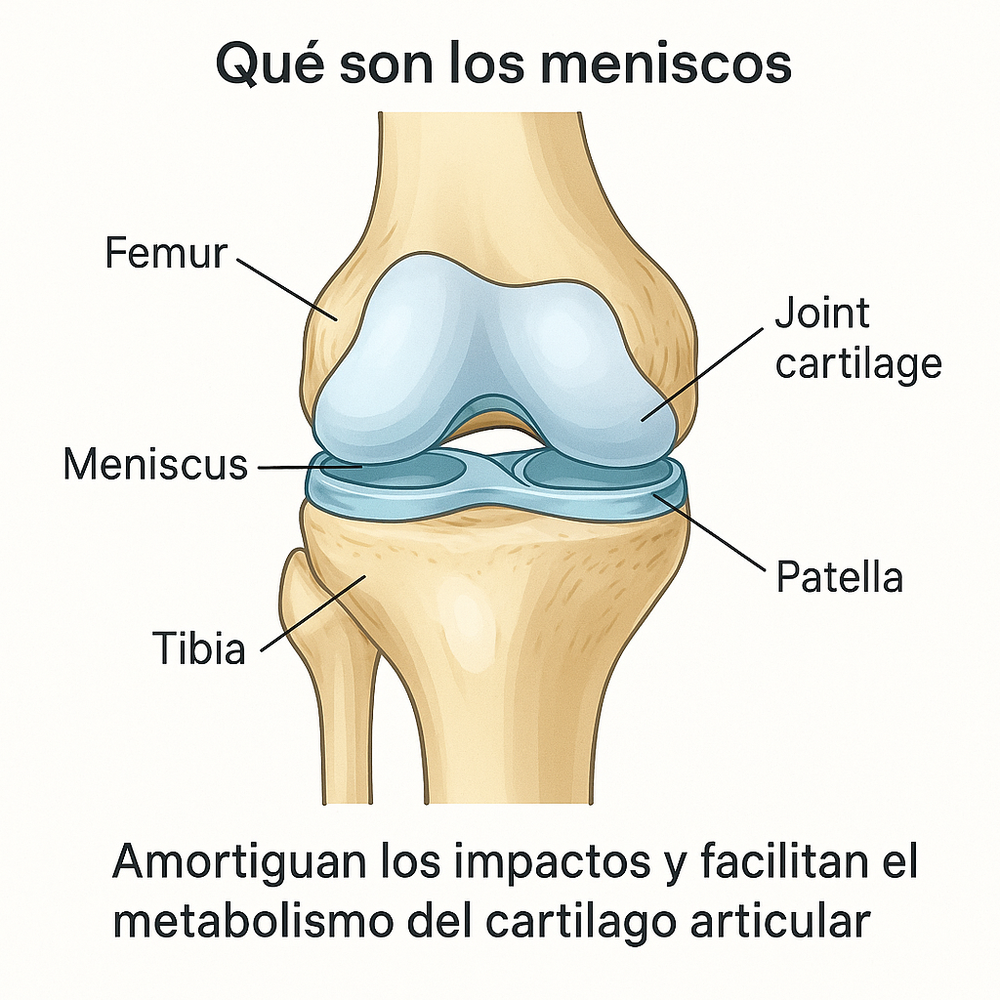 Anatomía de los meniscos de la rodilla mostrando menisco interno y externo- clínica de traumatología quirúrgica
