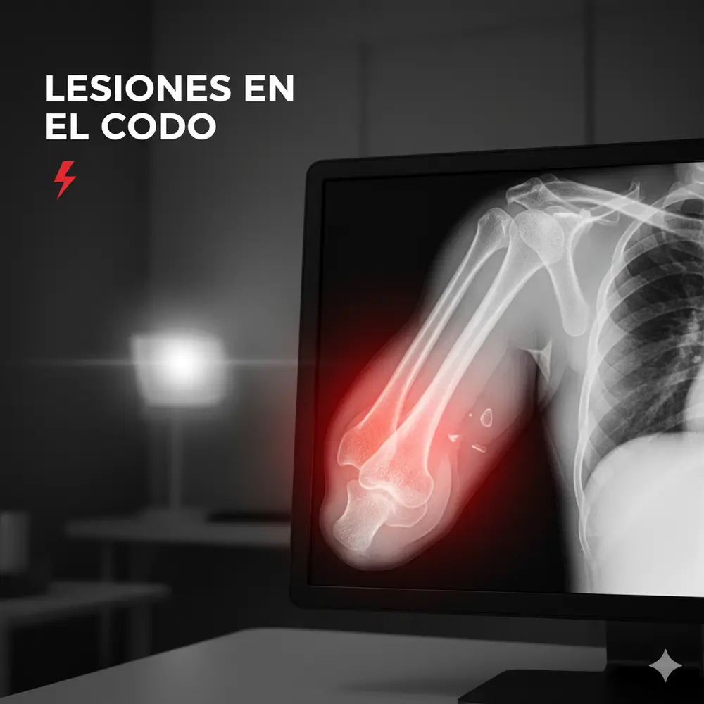 Imagen médica de rayos X de un codo lesionado – “lesiones en el codo”- clinica de traumatología quirurgica