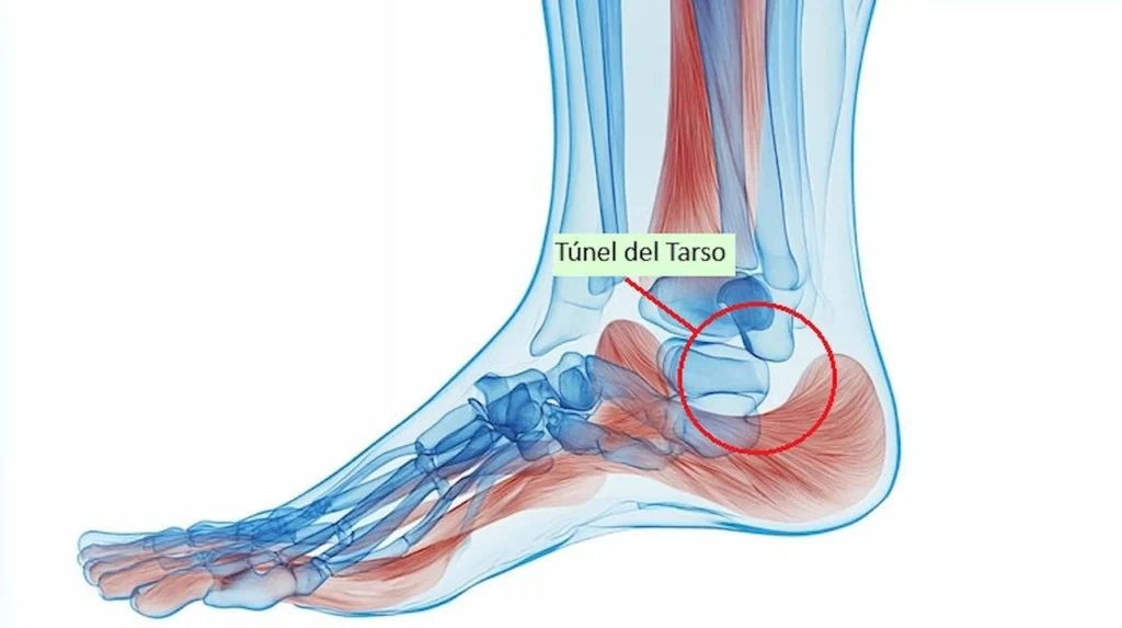 Clínica de Traumatología Quirúrgica | túnel del tarso,síndrome del túnel del tarso,sindrome del tunel del tarso,síntomas túnel del tarso,tratamiento del síndrome del túnel tarsiano Ilustración anatómica del túnel del tarso - clinica de Traumatologia Quirúrgica